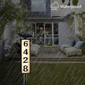Solar Lighted House Address Sign – LED Illuminated Outdoor Plaque with Ground Stake for Yard, Garden & Home