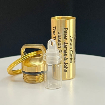 Polished Brass - Block Font - Line of Authority Vial