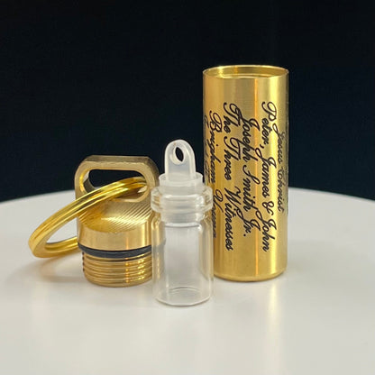 Polished Brass  -  Script Font  -  Line of Authority Vial